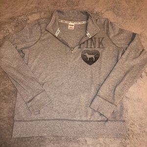 PINK 3/4 zip-up pull over.